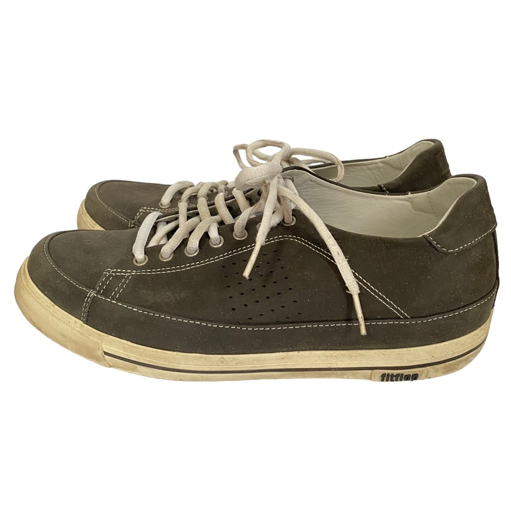 FitFlop Gray Leather Sneakers Rocker Bottom Wobbleboard Shoes Mens size 9  42